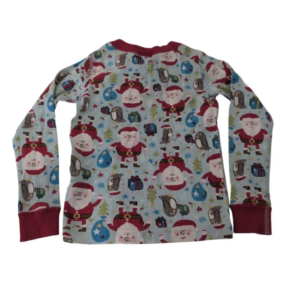 Hanna Andersson 110 Santa Pajama Set Kid Size 5 Organic Cotton Christmas Penguin